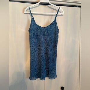 CAbi Blue Patterned Spaghetti Strap Cami Style Blouse